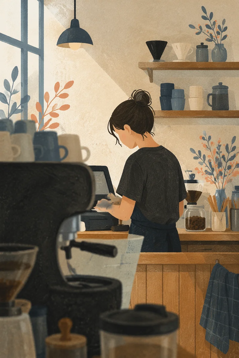 Quiet Independent Coffee Shop Counter