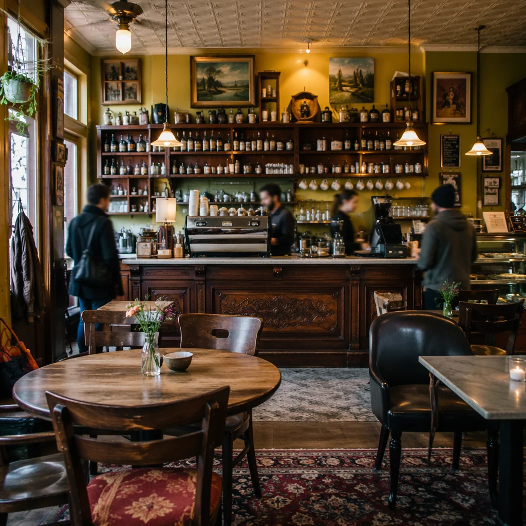 Cozy Coffee Shop Barista Counter Interior