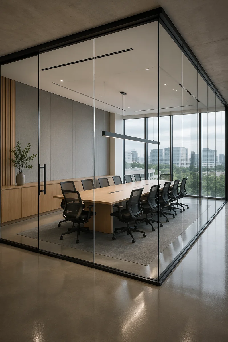 Modern Glass Conference Room Interior