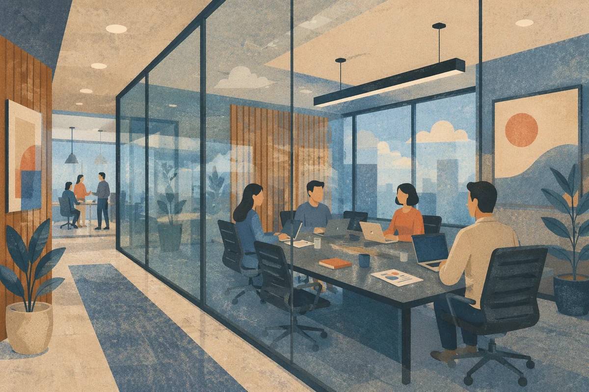 Modern Glass Conference Room Office Interior