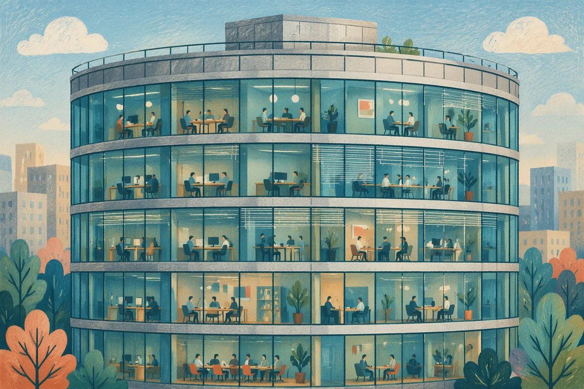 Modern Glass Office Tower Conference Rooms