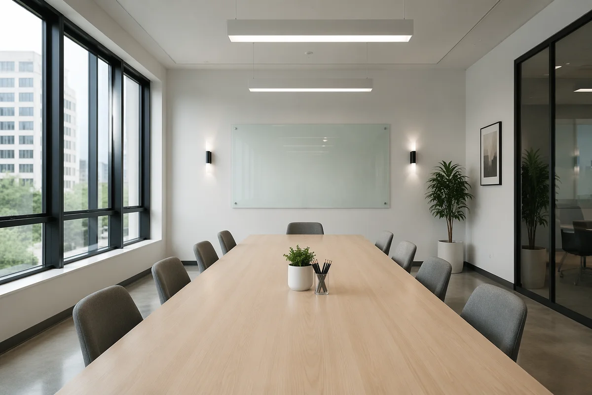 Modern Glass Wall Office Conference Room