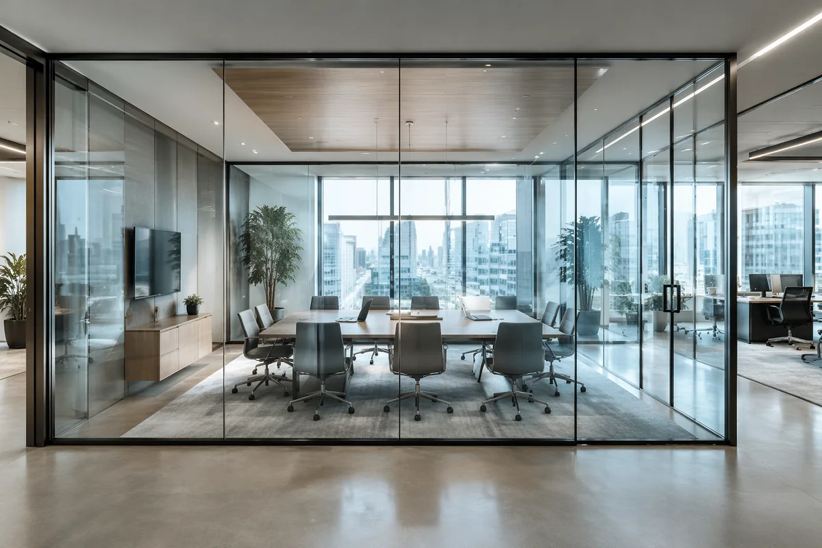 Modern Glass Conference Room Office Interior