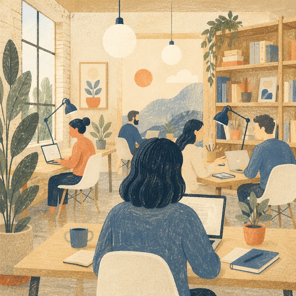 Modern Coworking Team in Shared Office