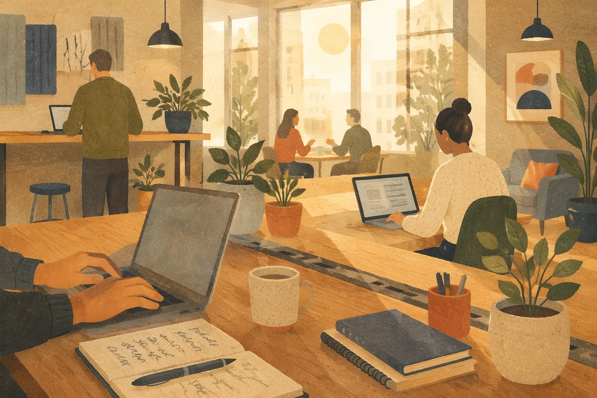 Modern Coworking Office in Morning Light