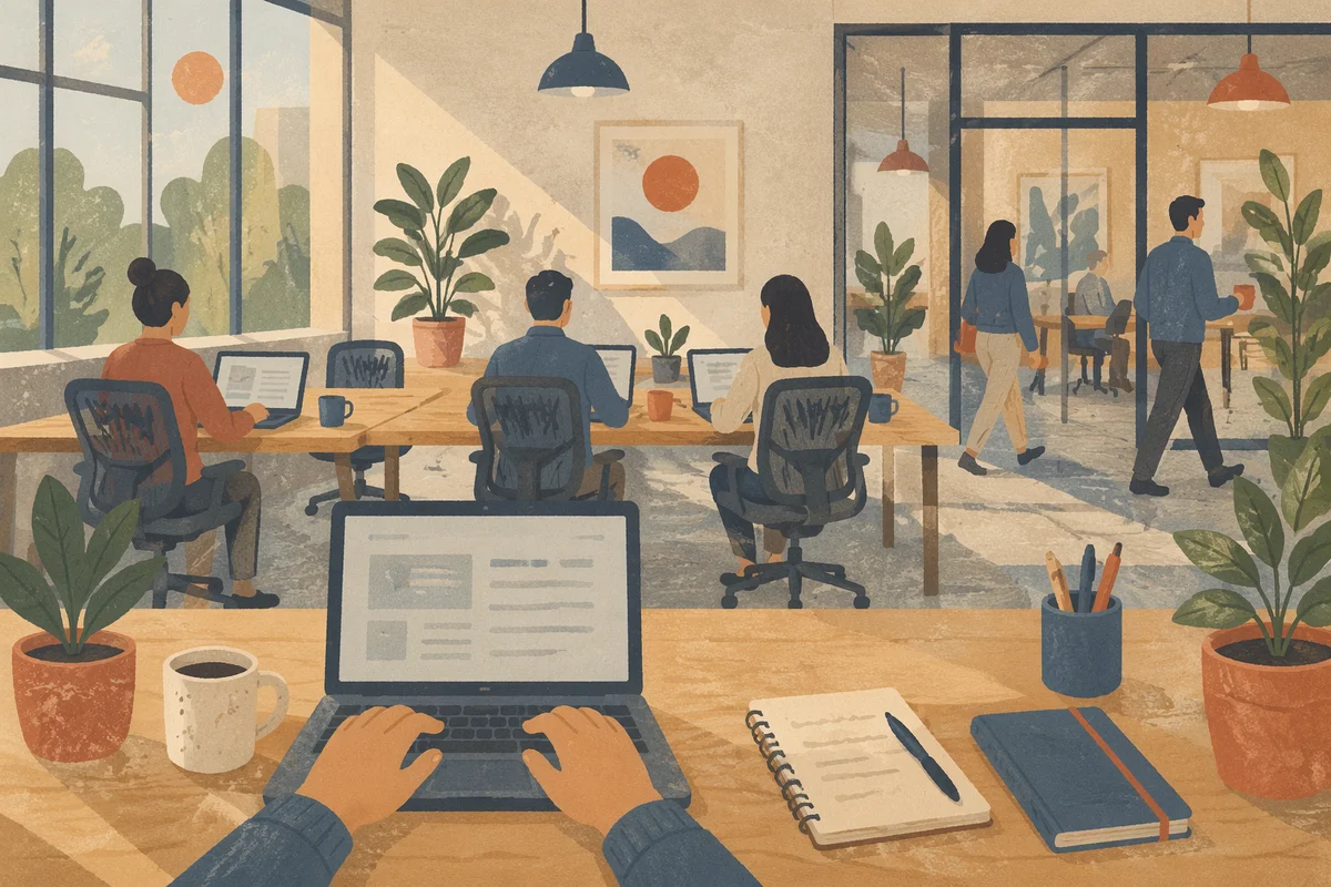 Modern Coworking Office in Morning Light