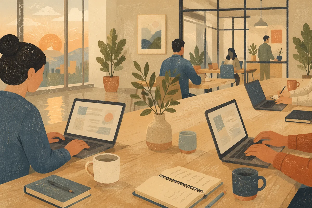 Calm Modern Coworking Office Morning