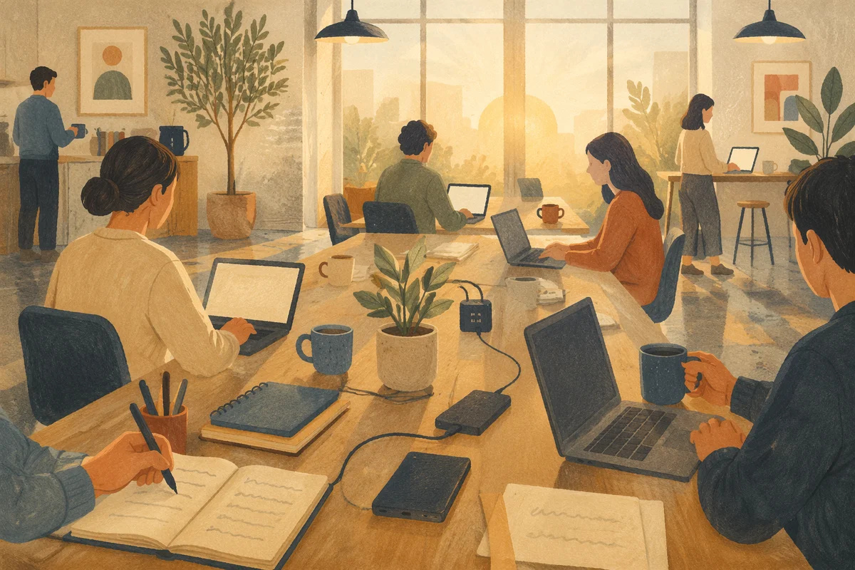 Modern Coworking Office in Morning Light