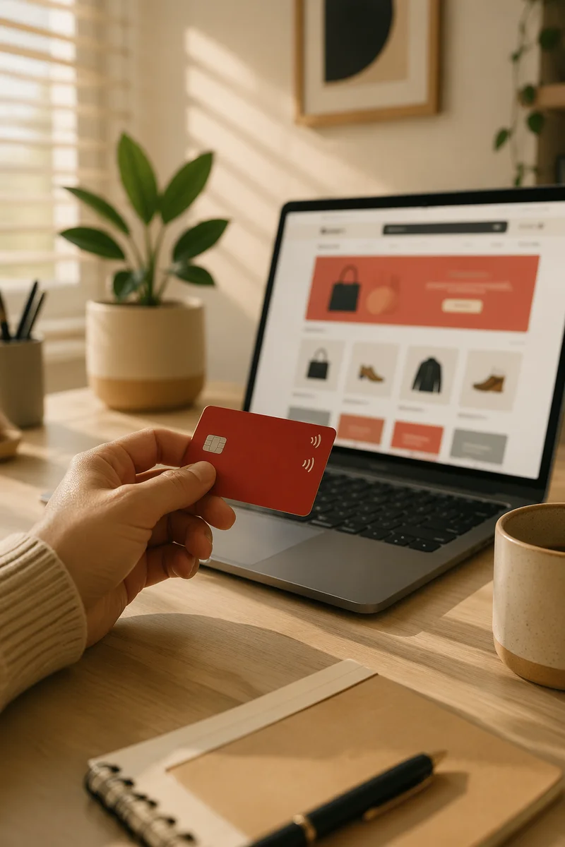 Red Payment Card for Online Purchase