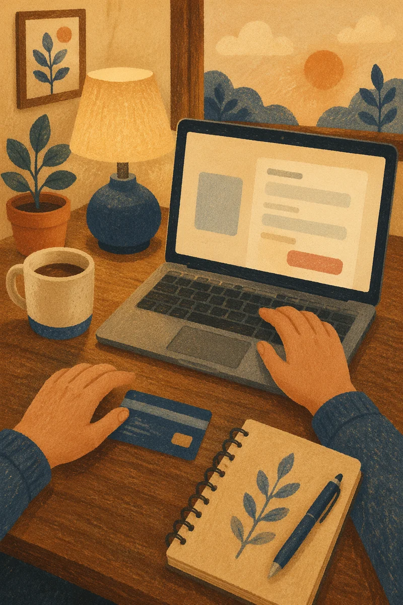 Warm Online Payment at Small Business Desk