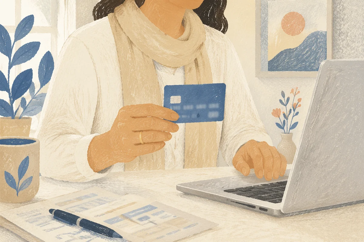 Online Credit Card Purchase at Desk