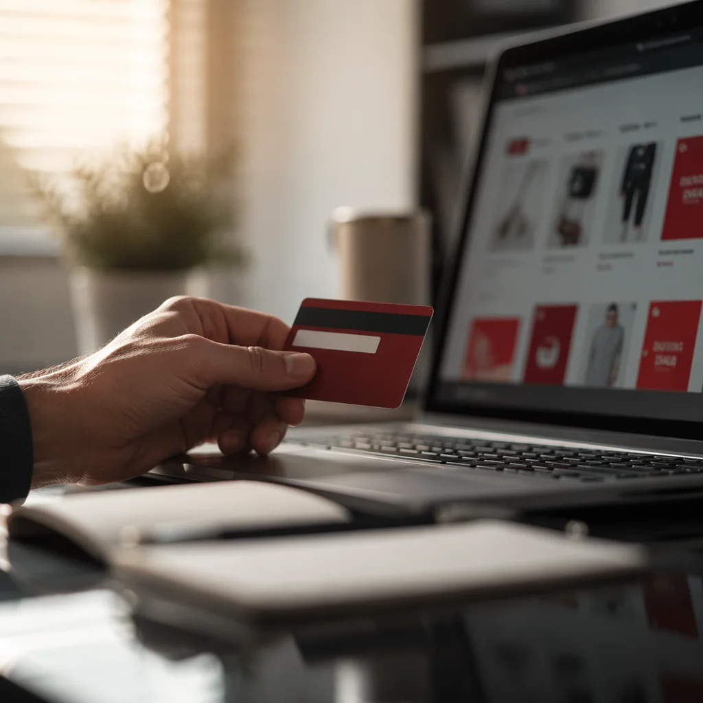 Online Purchase With Red Payment Card