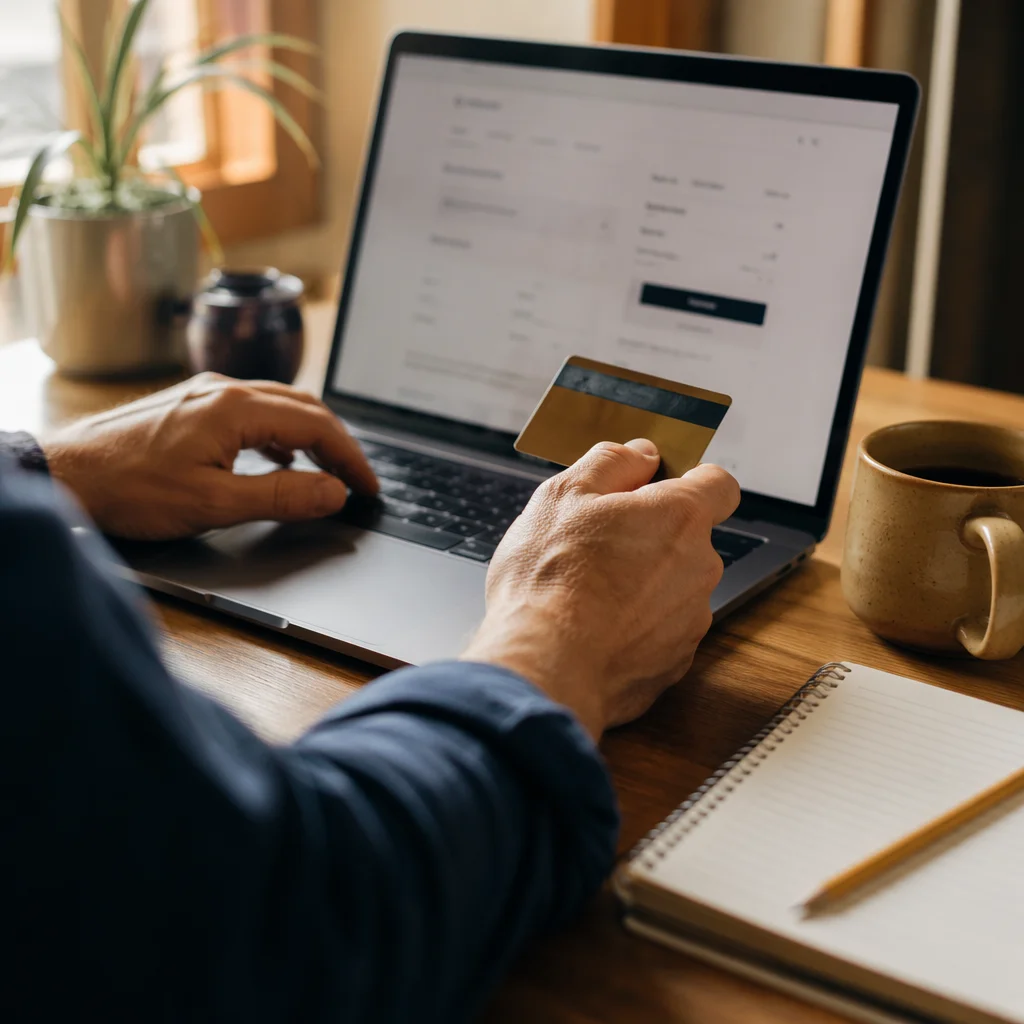 Online Payment at a Small Business Desk