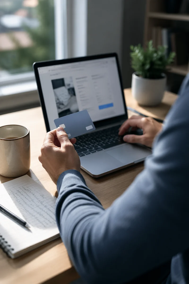 Online Credit Card Checkout at Home Office