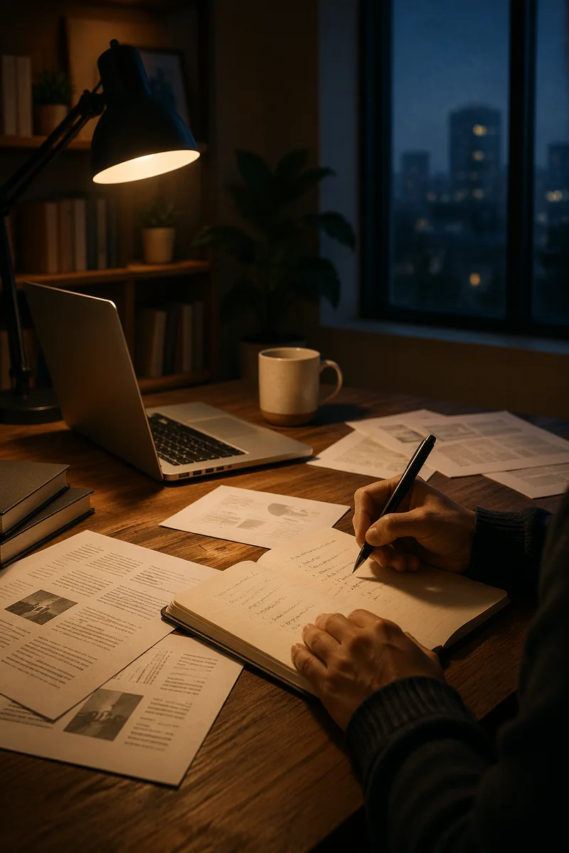 Desk Lamp Lighting Evening Work Notes