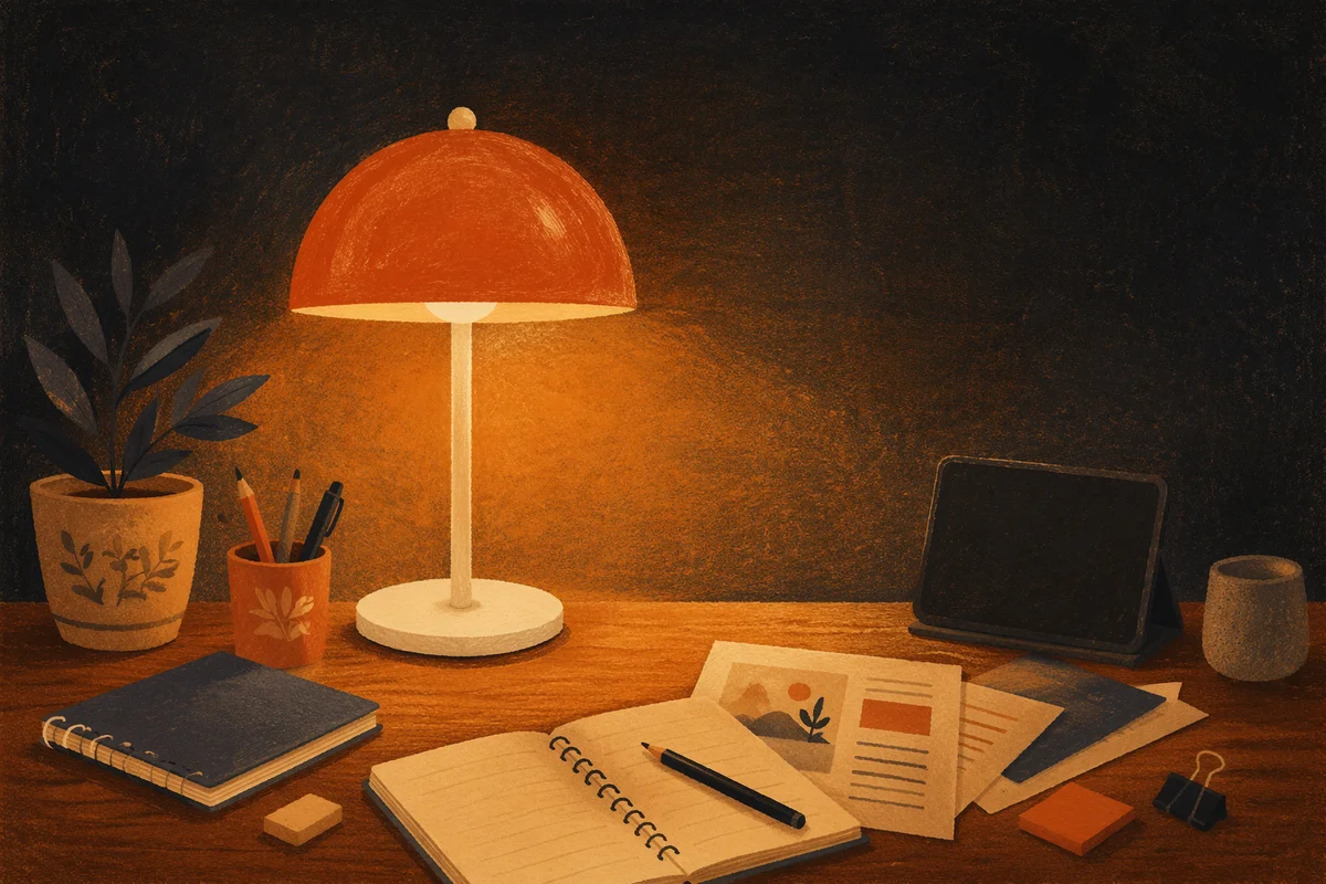 Warm Desk Lamp for Evening Workspace
