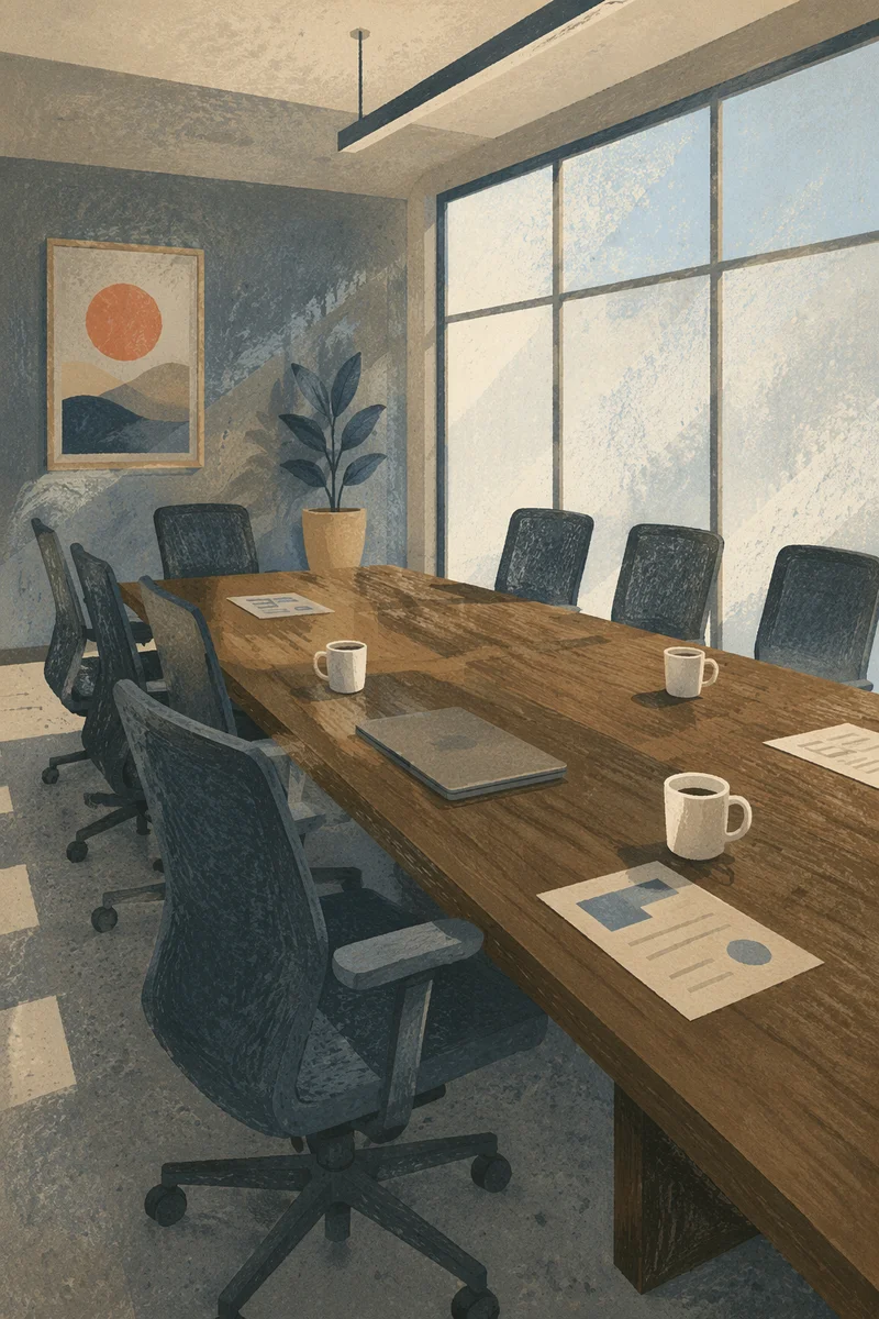 Quiet Modern Meeting Room Before Discussion