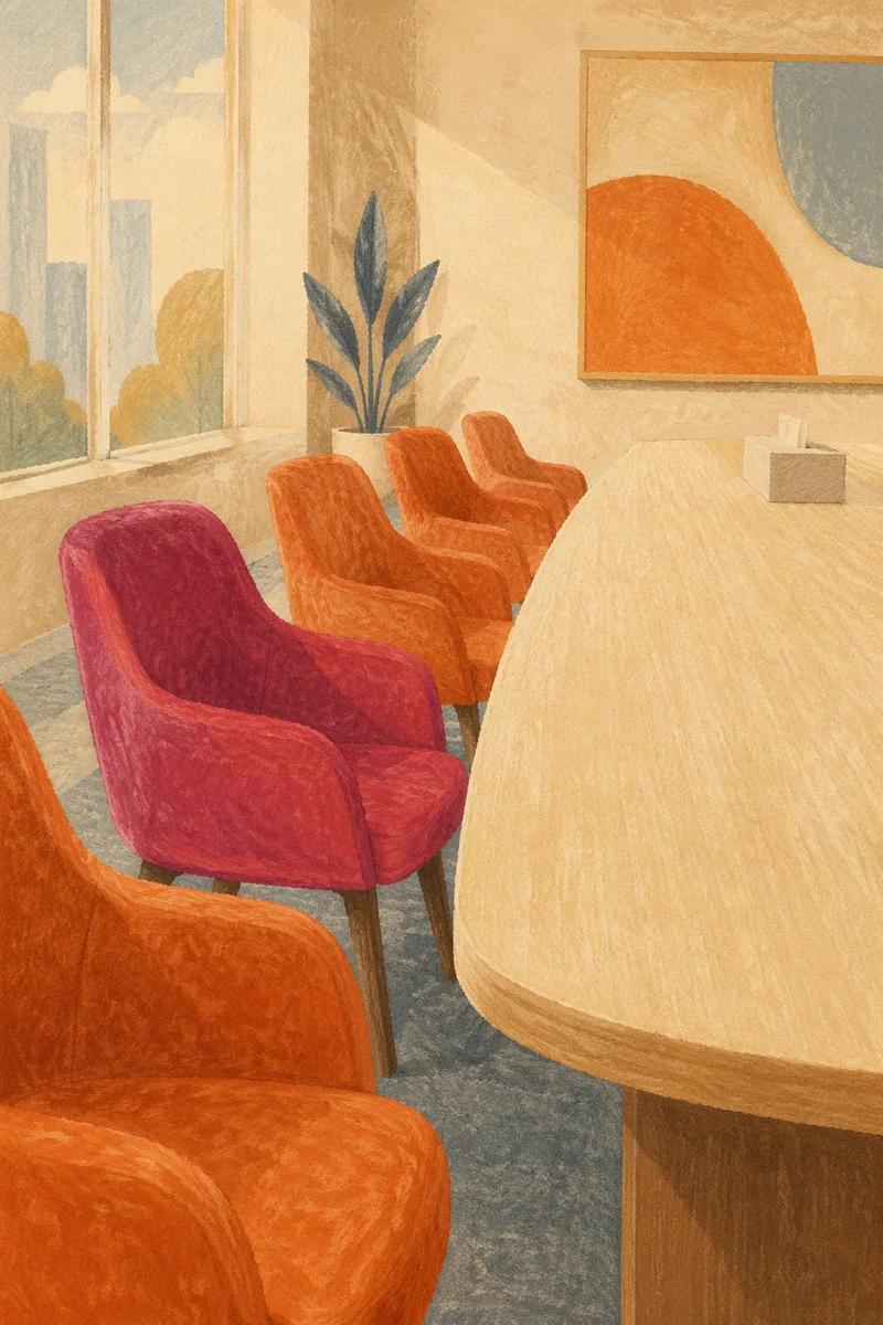 Empty Modern Meeting Room Chairs and Table