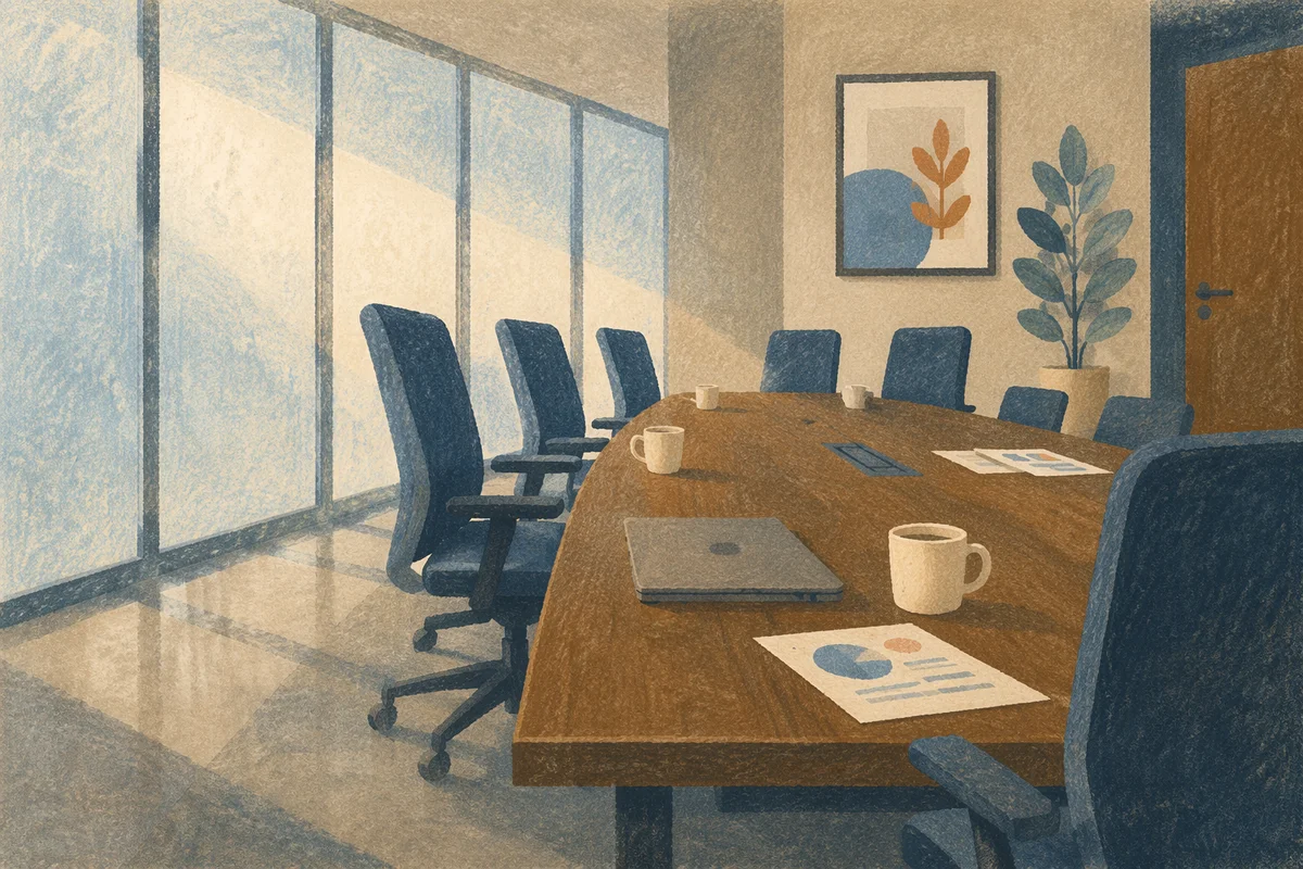 Quiet Empty Meeting Room Before Discussion