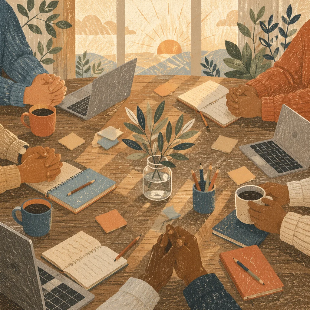 Startup Team Prayer at Morning Table