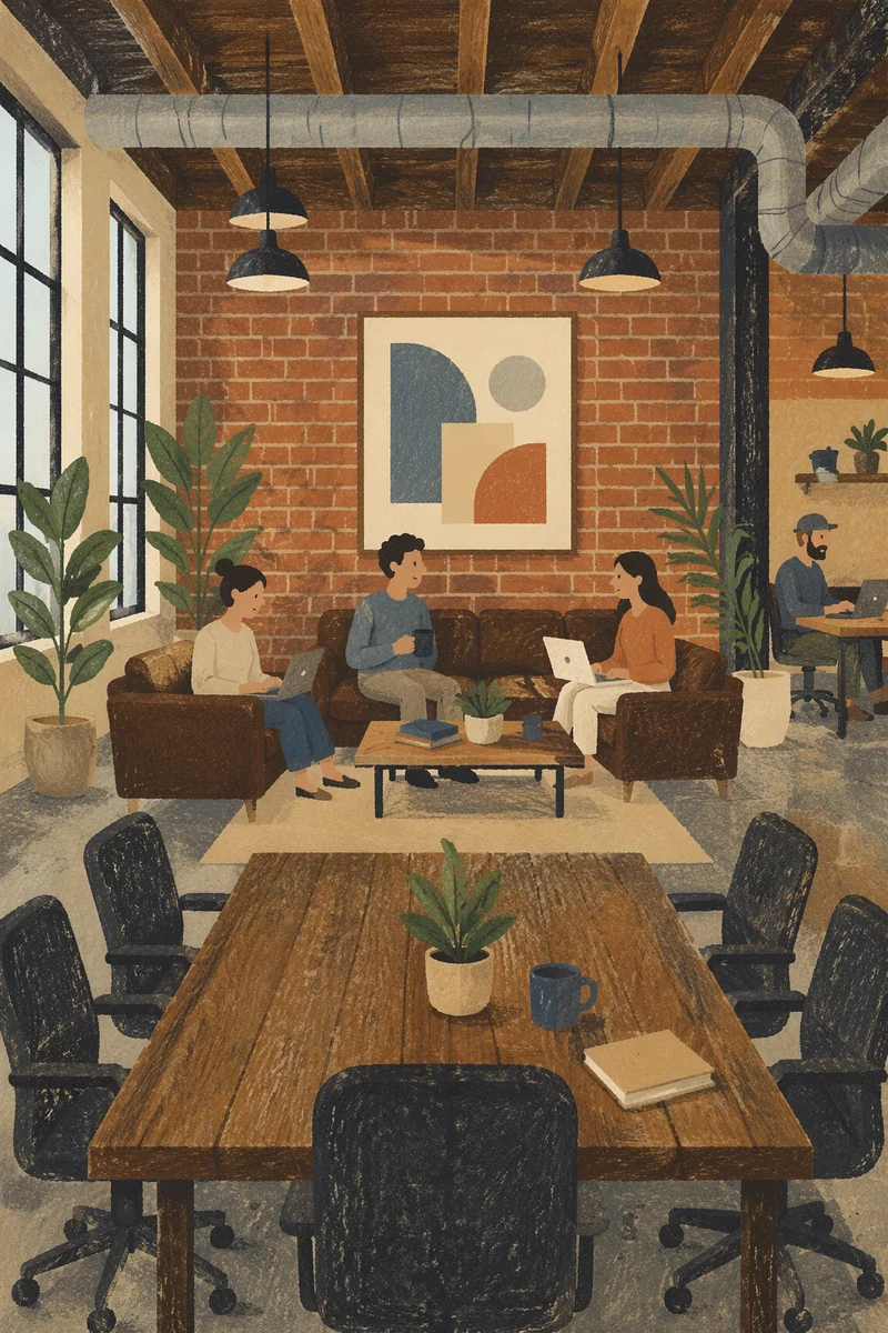 Creative Startup Lounge in Industrial Loft