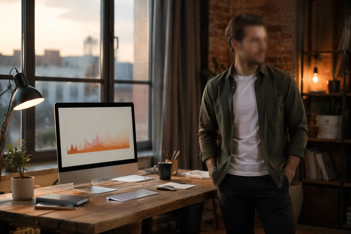 Creative Startup Entrepreneur in Loft Office