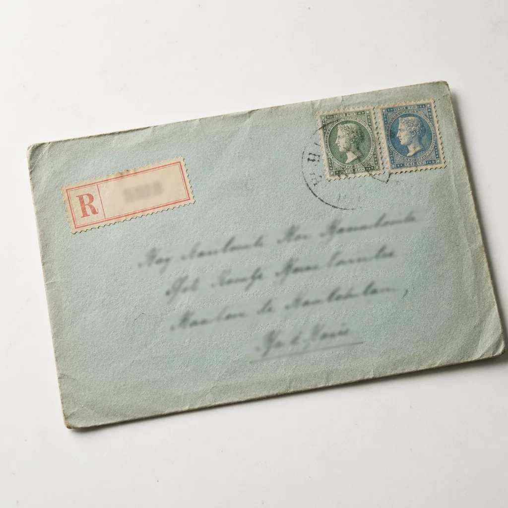 Vintage Business Envelope on White Desk