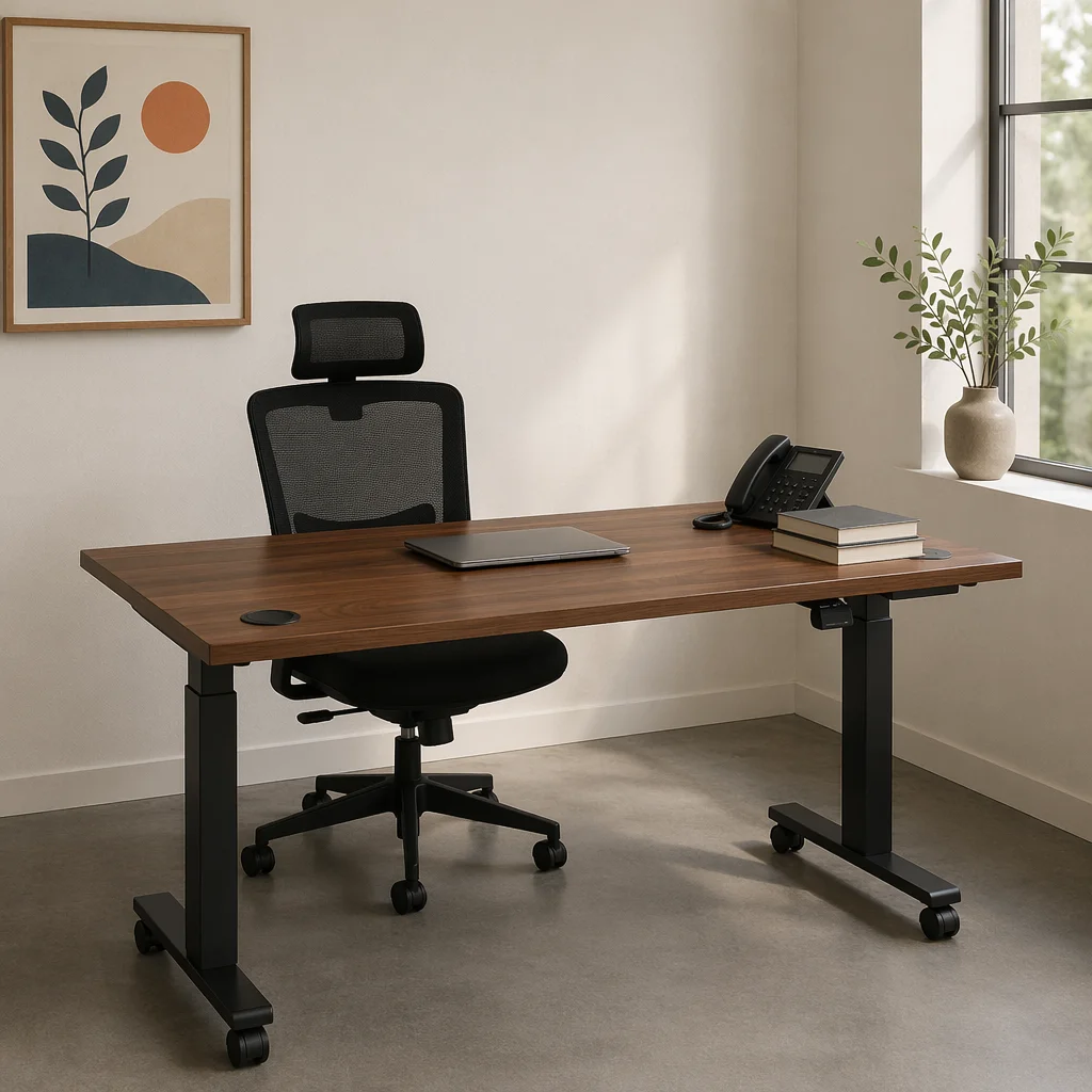 Minimal Standing Desk with Ergonomic Chair