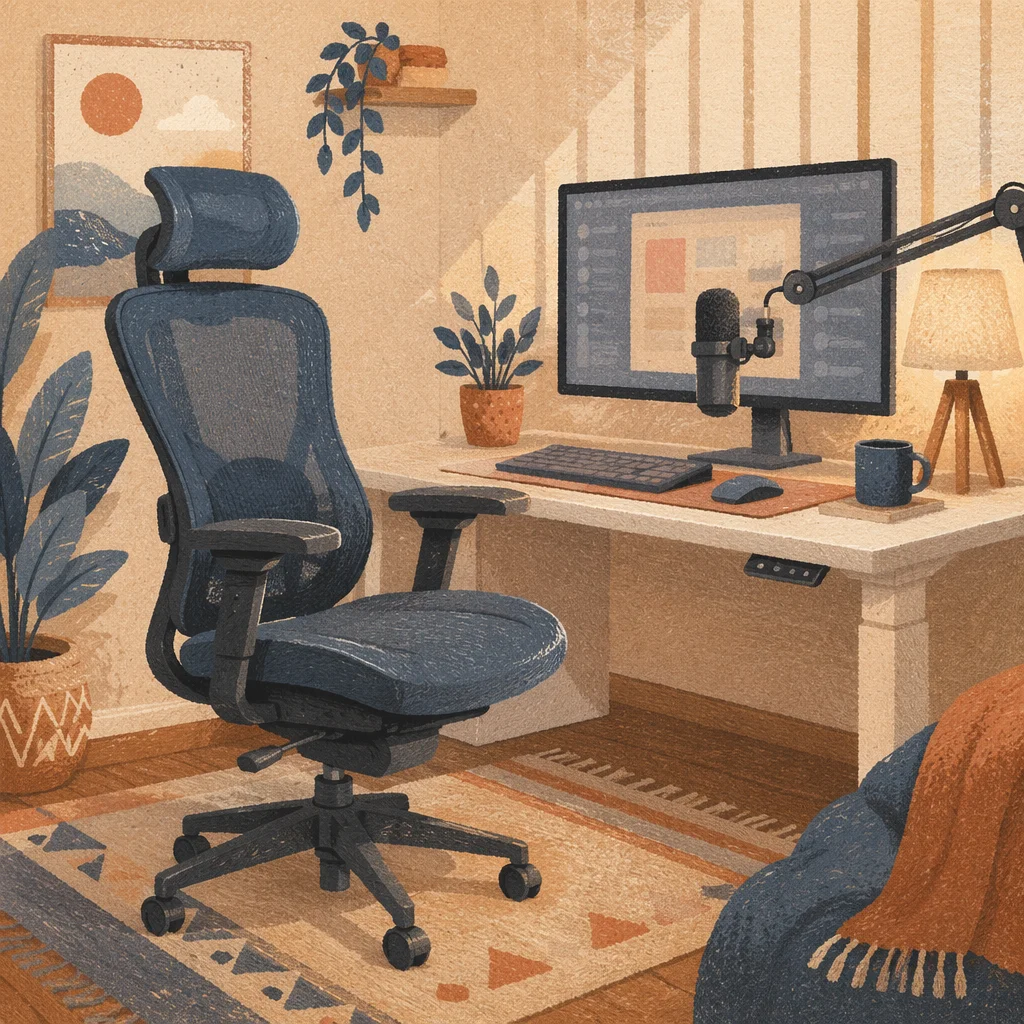 Premium Ergonomic Chair at Standing Desk