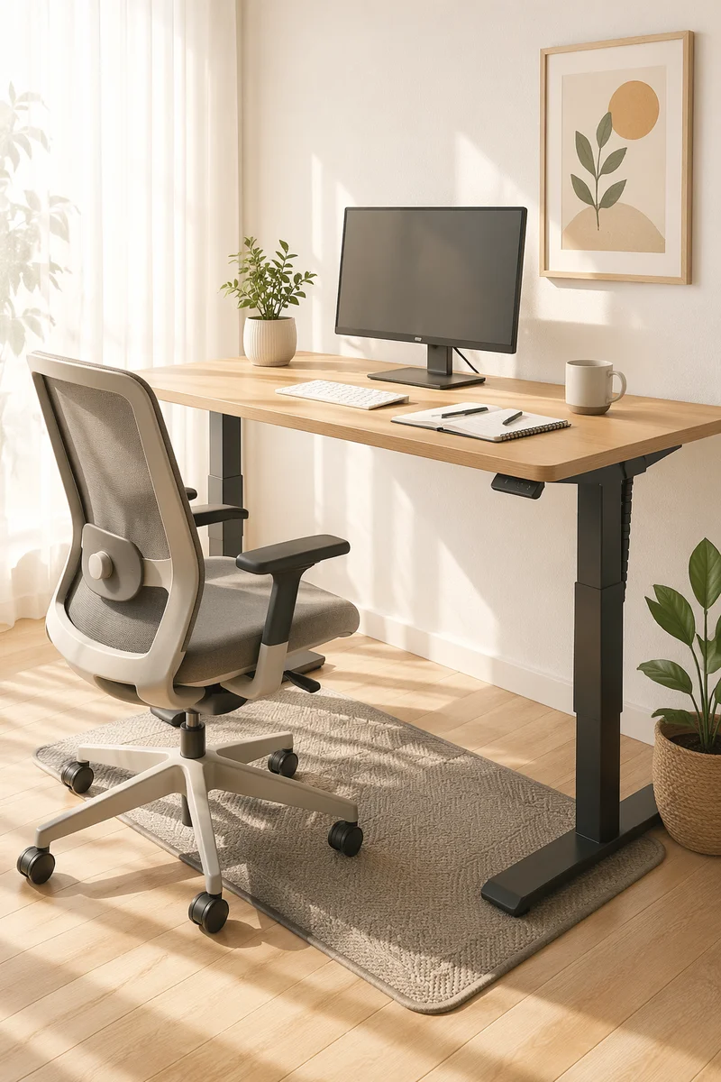 Ergonomic Chair and Standing Desk Workspace