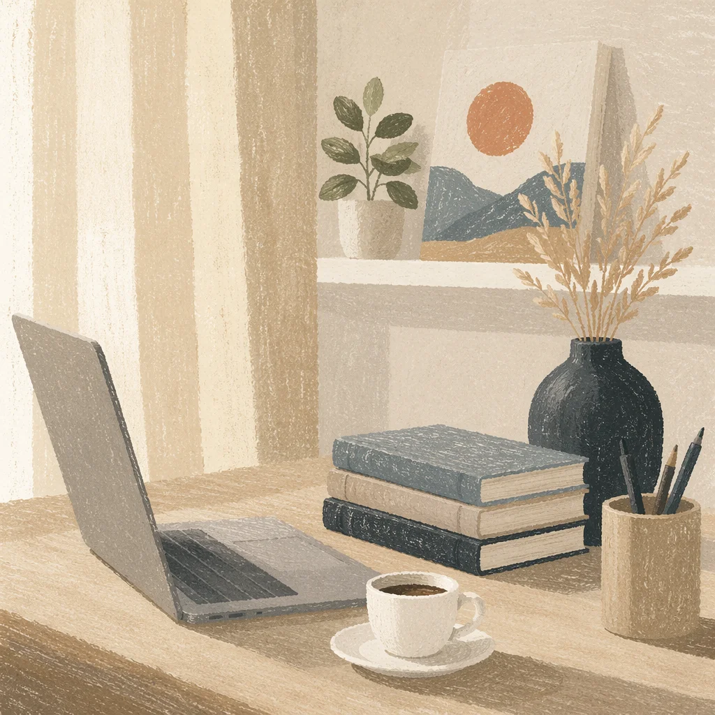 Elegant Espresso Cup on Minimal Work Desk