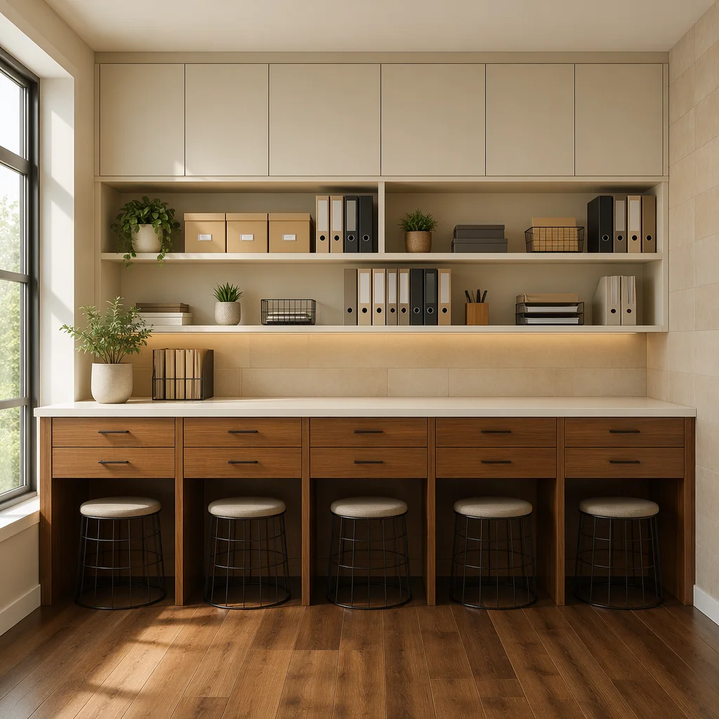 Organized Wood File Cabinet Office Storage