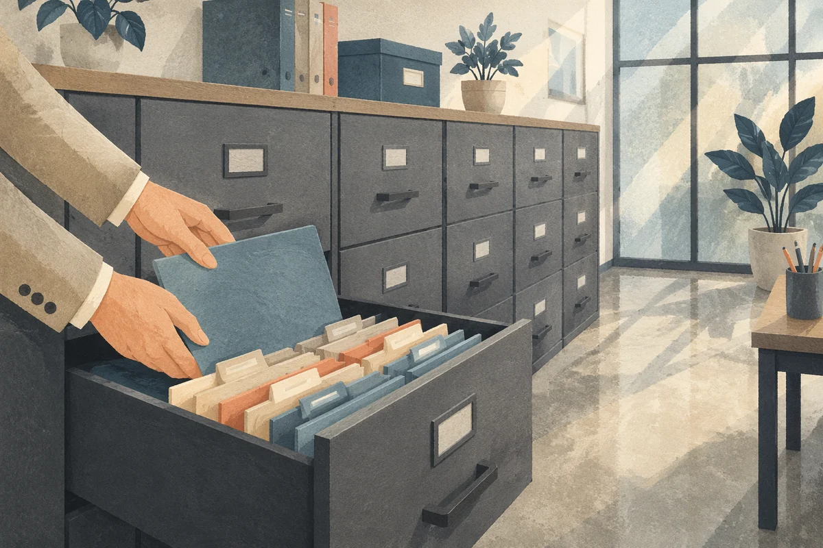 Organized File Cabinets in Modern Office
