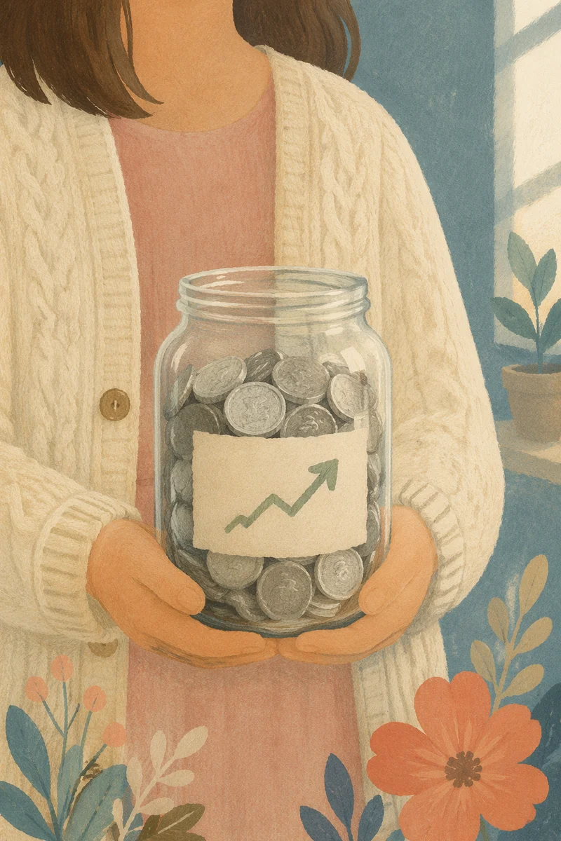 Hands Holding Coin Jar for Savings Growth
