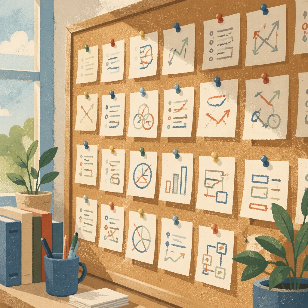 Office Goal Setting Vision Board Close-Up