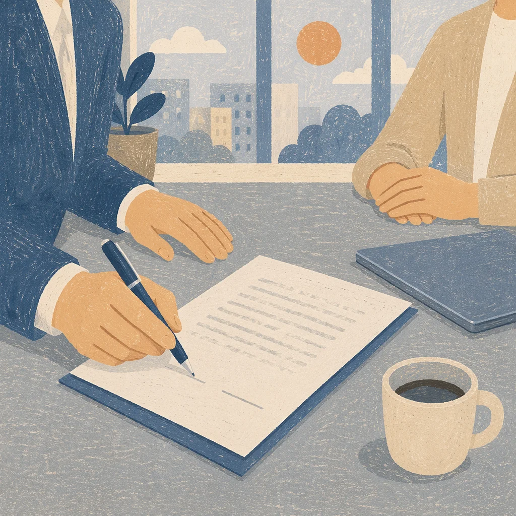 Professional Hand Signing Business Contract