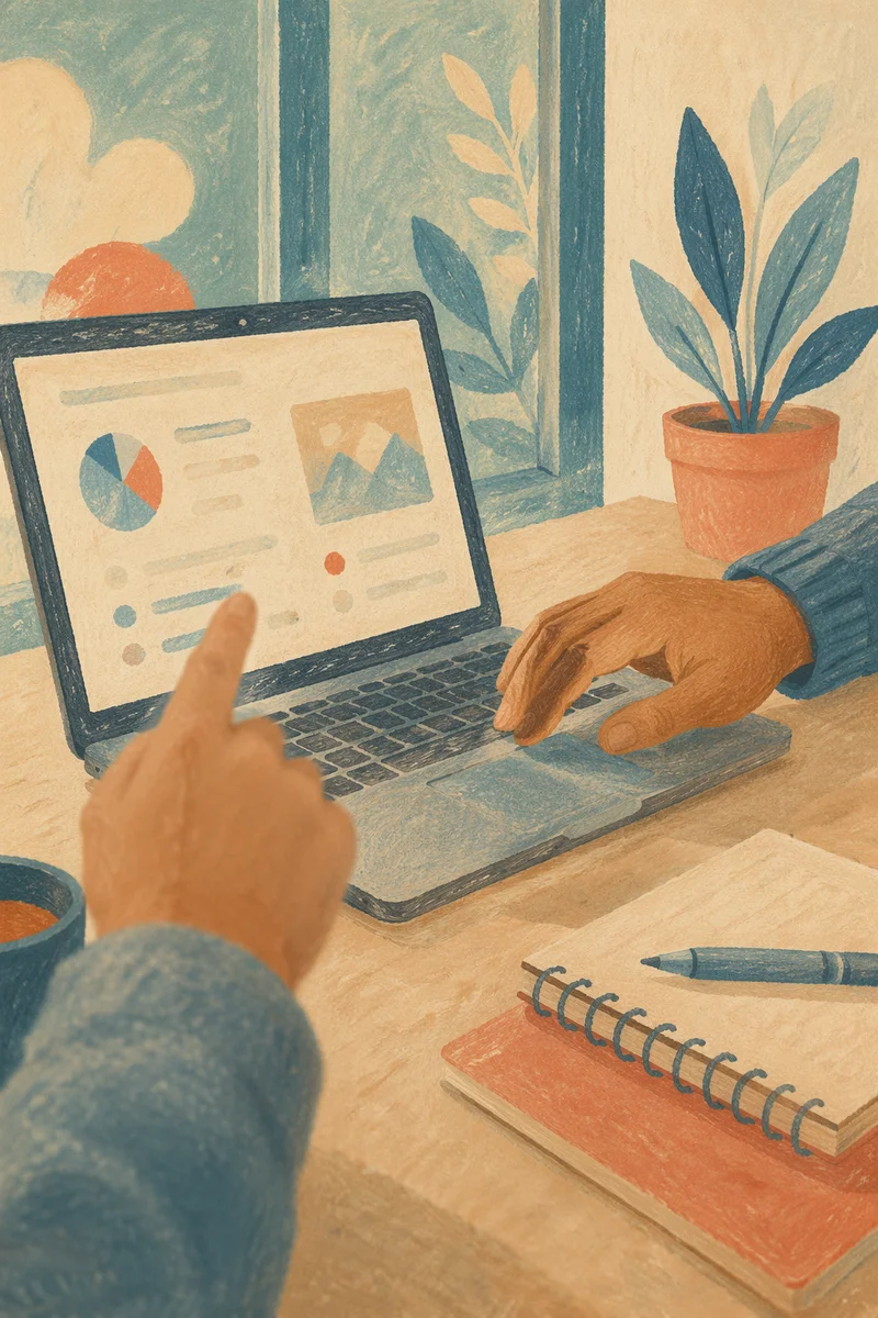 Collaborative Hands Around Office Laptop