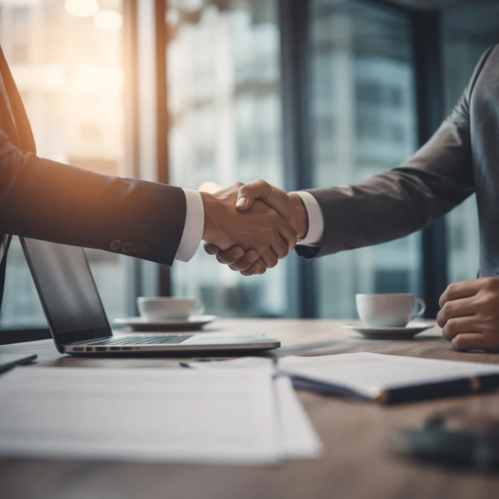 Professional Handshake Sealing Business Agreement