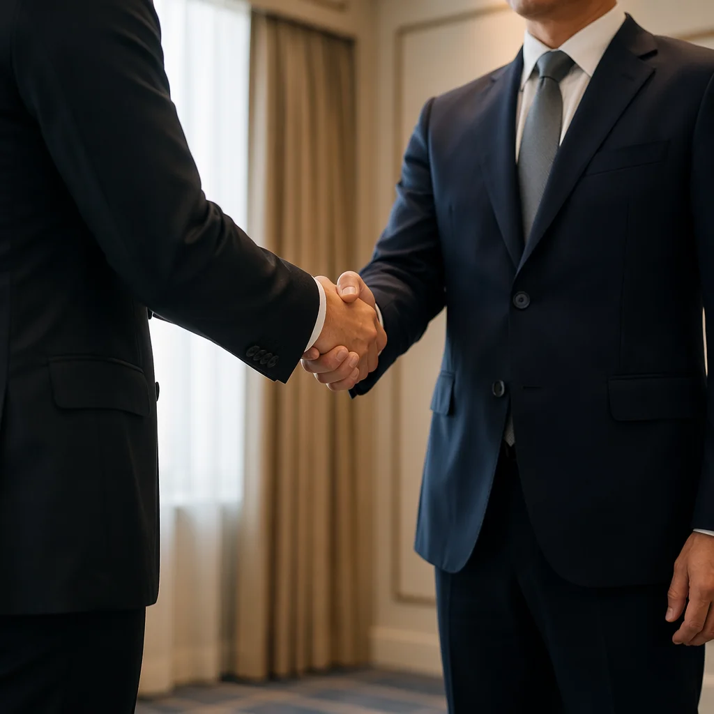 Professional Handshake Sealing Business Agreement