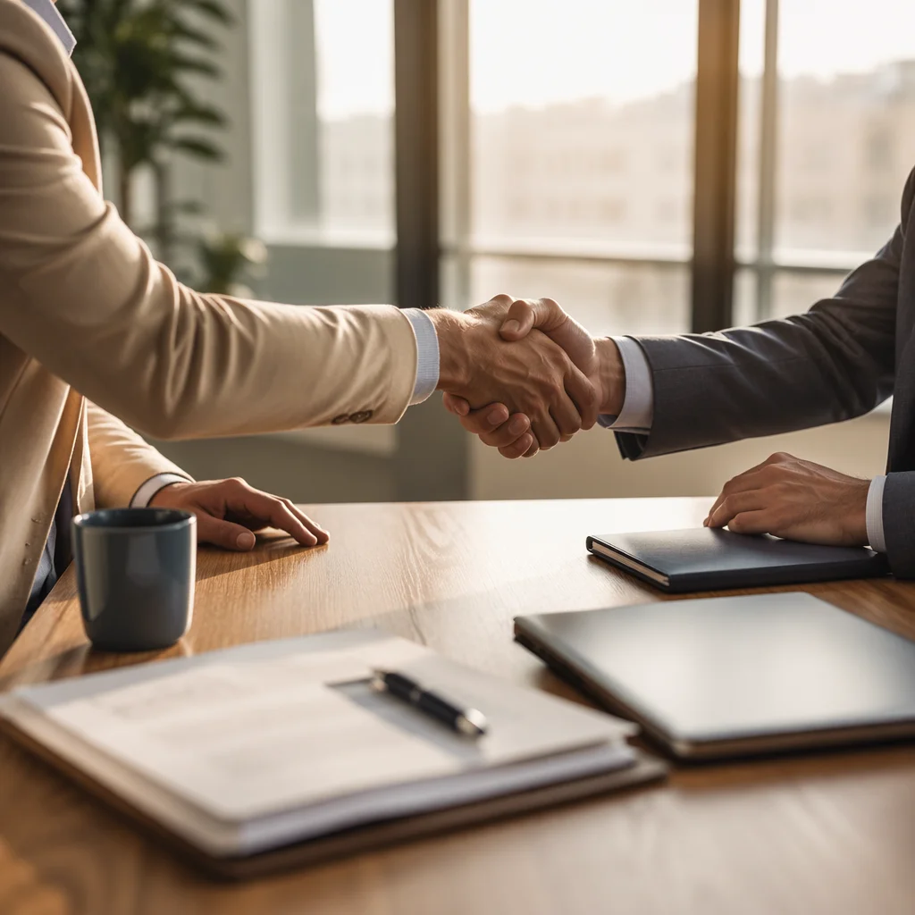 Professional Handshake Sealing Business Agreement