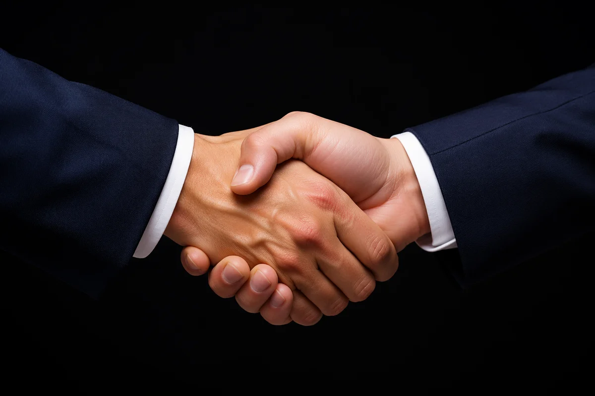 Professional Handshake Sealing Business Agreement