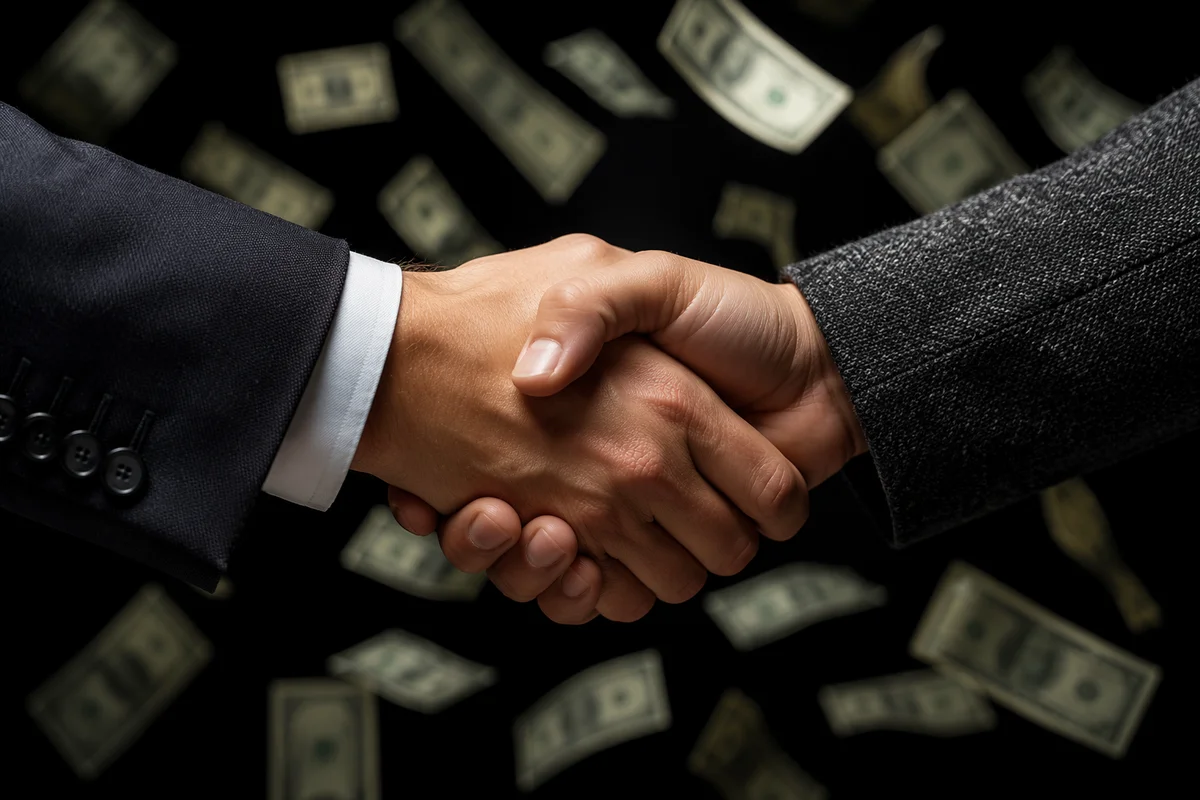 Professional Handshake Closing Financial Agreement