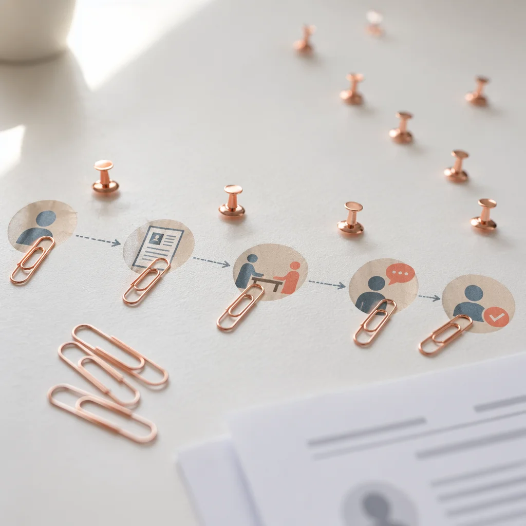 Rose Gold Hiring Workflow Desk Details
