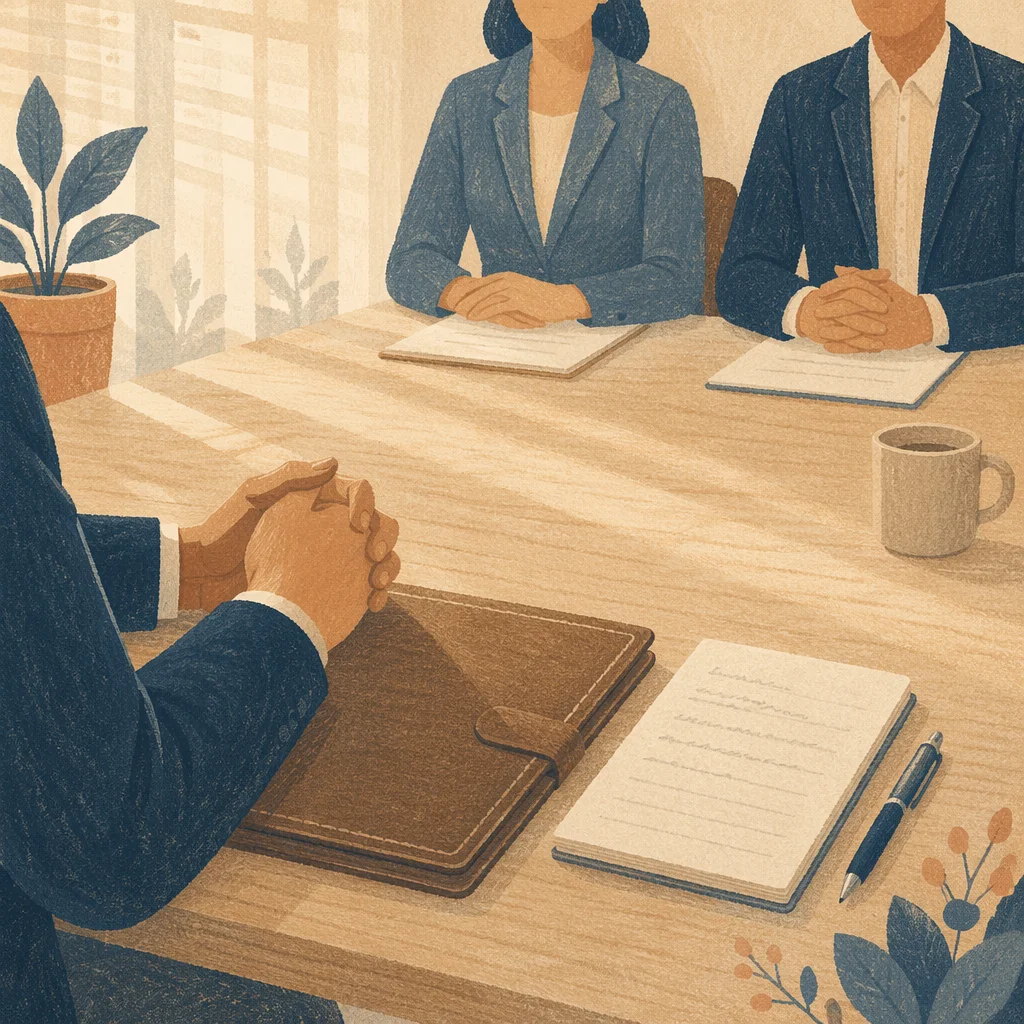 Professional Job Interview in Calm Modern Office