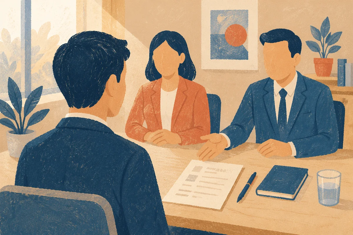 Professional Job Interview in Modern Office