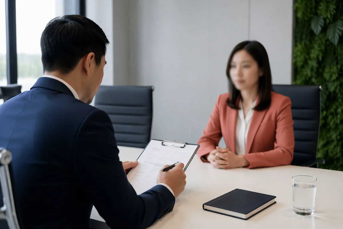 Professional Job Interview in Modern Office