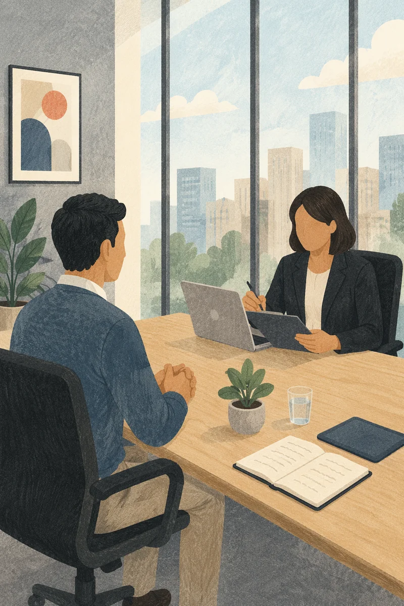 Formal Job Interview Across Office Desk