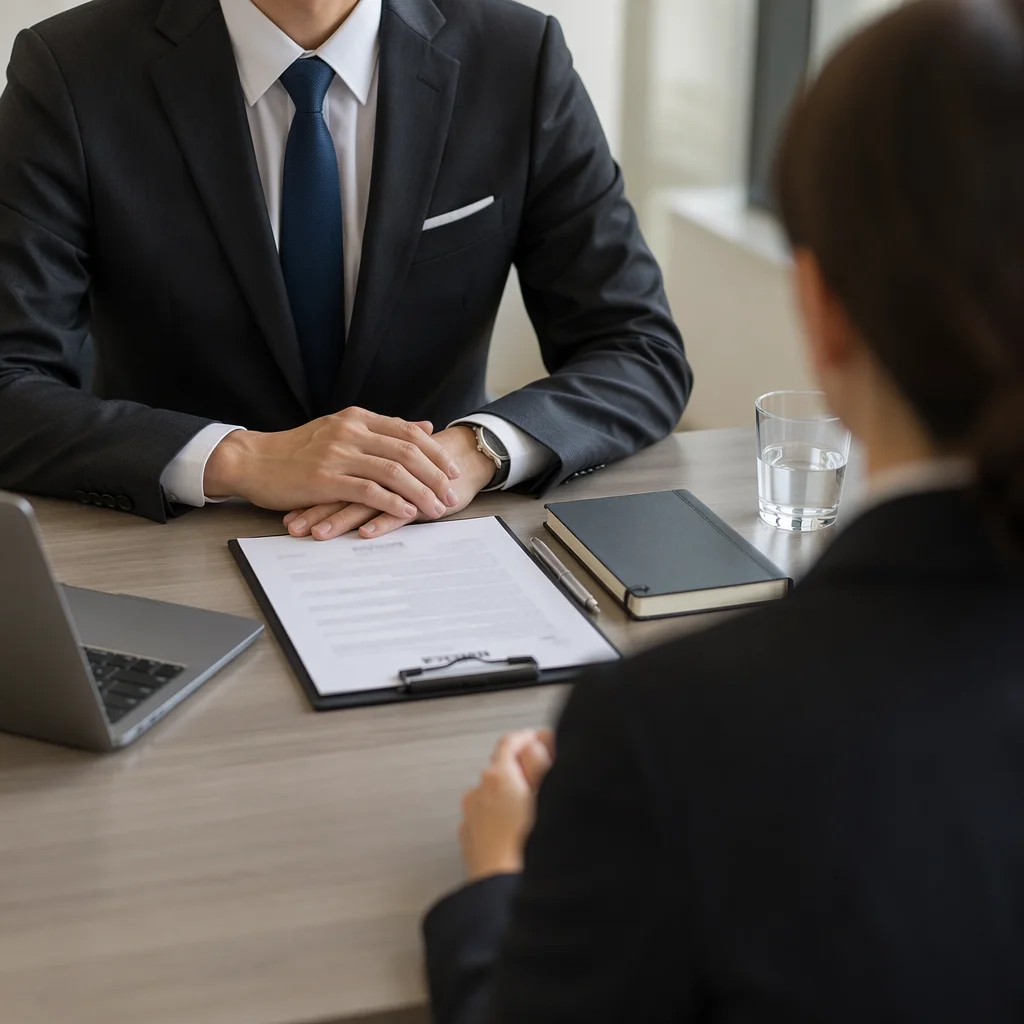 Formal Job Interview Across Office Desk