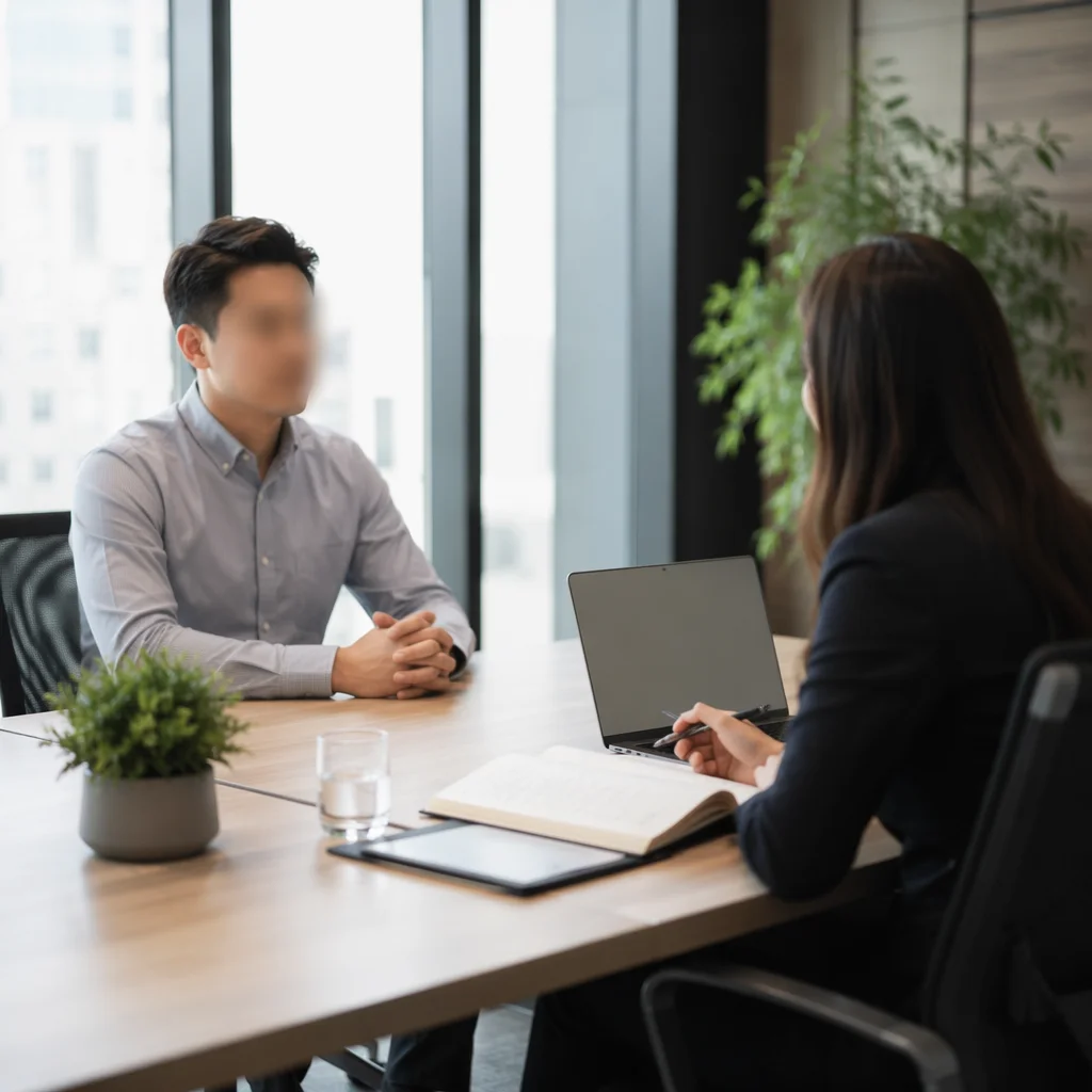 Formal Job Interview Across Office Desk