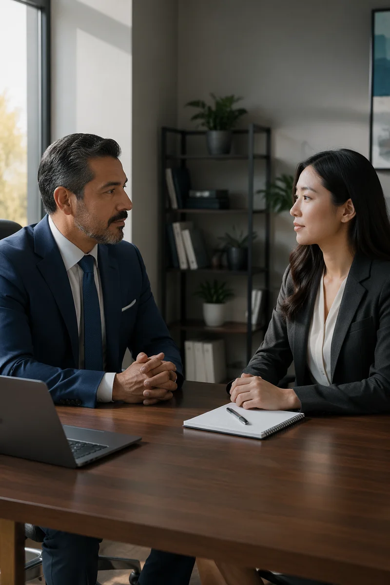 Formal Job Interview Across Office Desk